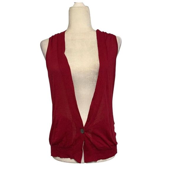 etoile isabel marant Authentic solid Rose red Vest cardigan top sweater 2 Xs - Picture 4 of 9